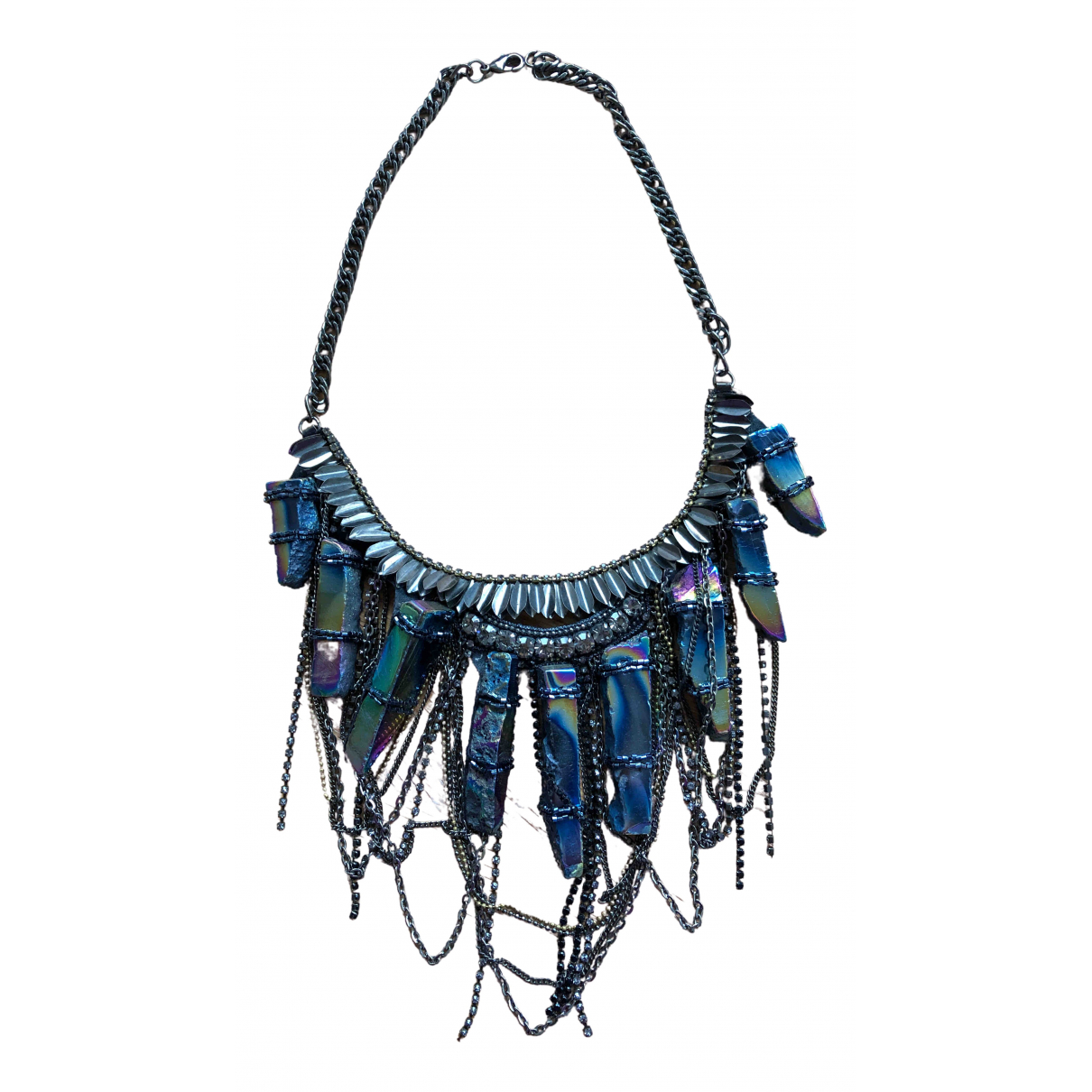 Necklace Deepa Gurnani Blue in Metal 